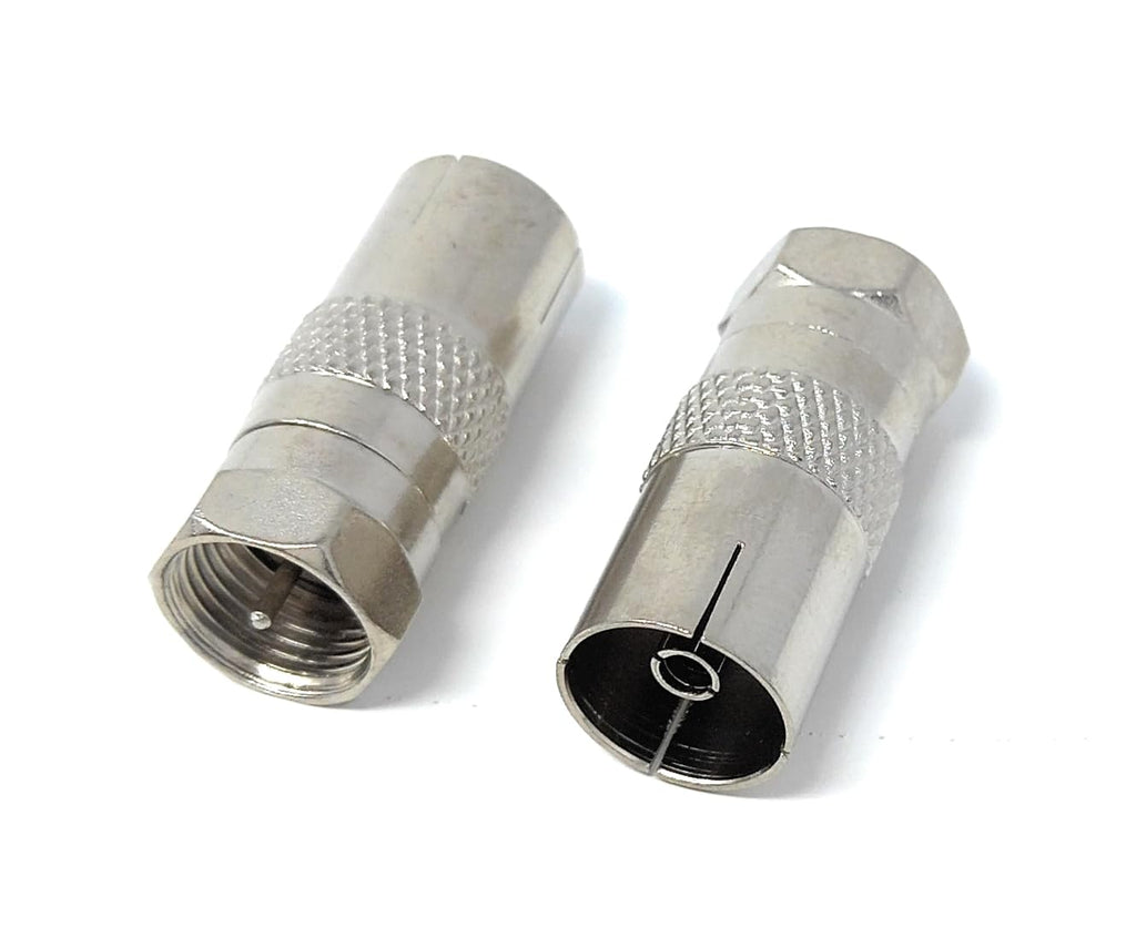 DRUT RF Female Coax Socket to F Type Screw Male Plug Adapter Converter for TV, Satellite Cable
