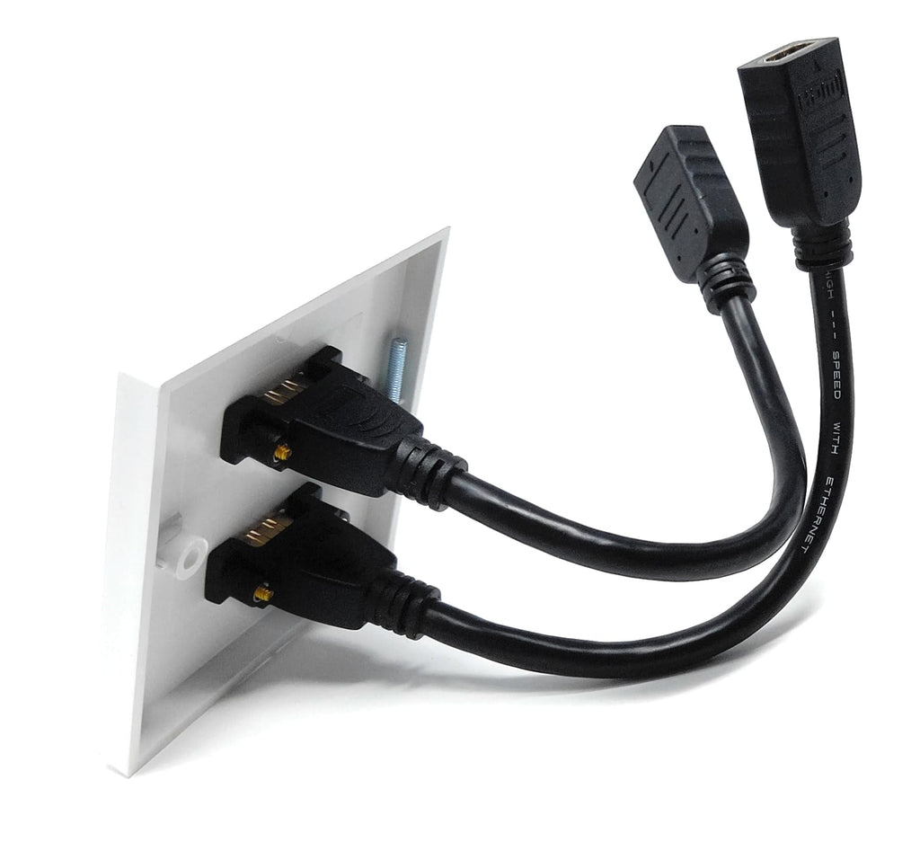 DRUT HDMI 2.0 4K Wall Plate Faceplate With 15cm Pigtail Extension Cable, Single Gang