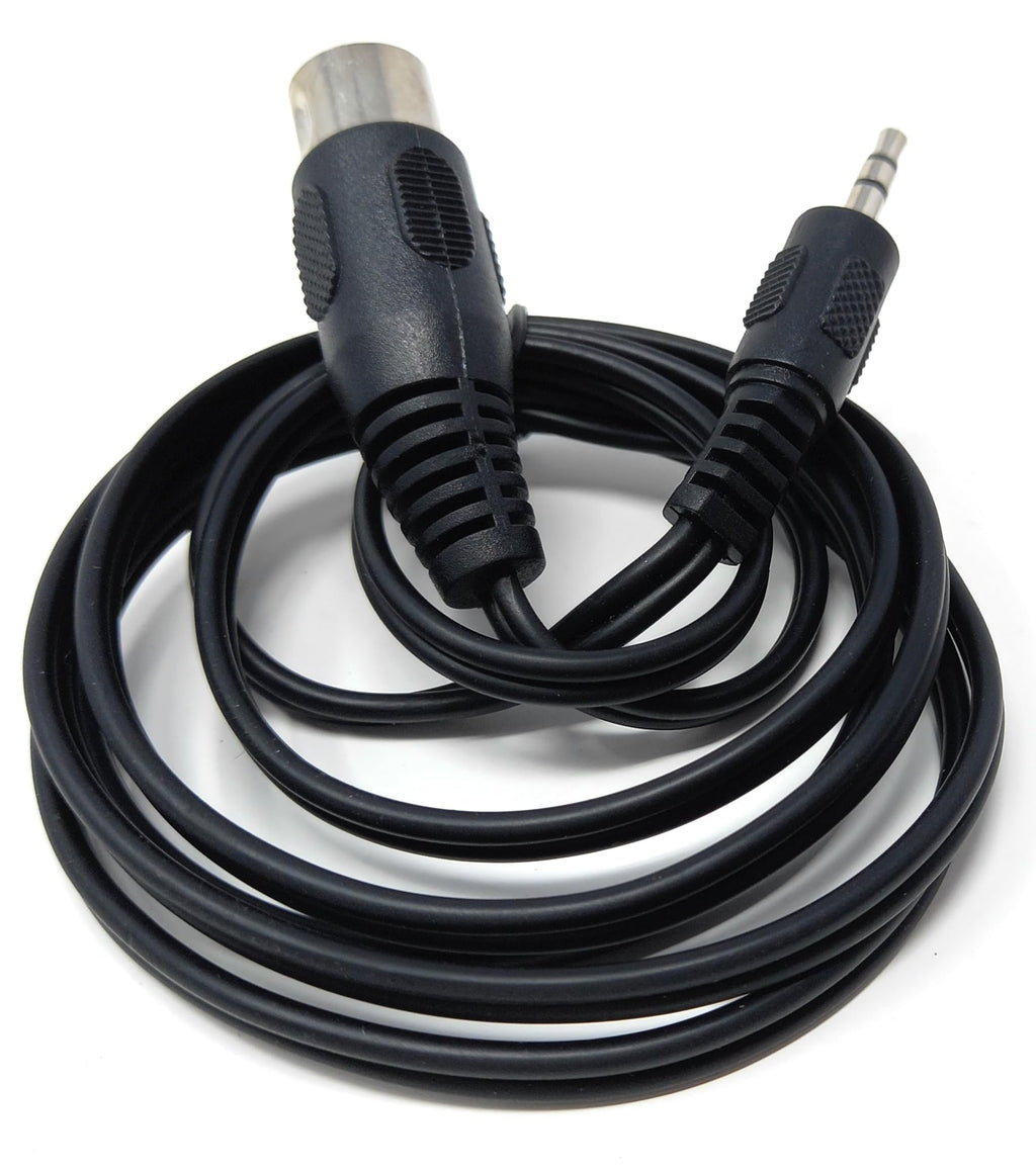 DRUT 3.5mm Stereo Jack Plug to 5 Pin Midi Din Male AUX Audio Cable, Midi Pins 2, 3, 5 are Connected