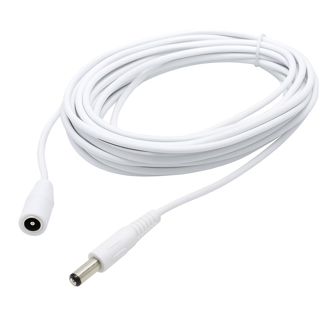 5.5mm x 2.1mm DC Power Plug to Socket, Male to Female CCTV, LED, Modem Router, Music Instruments Extension Lead Cable