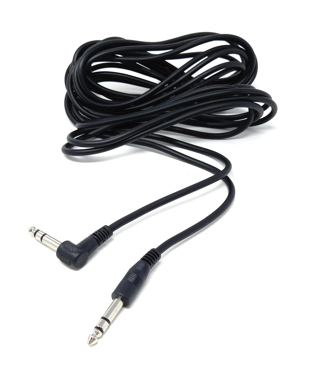 DRUT 6.35mm (1/4") TRS Right-Angled Guitar Cable – Stereo Jack Instrument Lead for Electric Guitar, Bass, Keyboard, Amp, Mixer – Heavy-Duty Audio Cord
