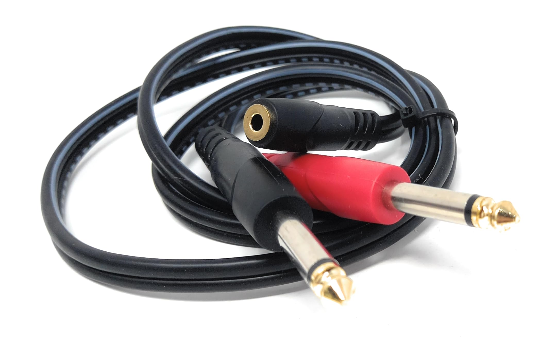 3.5mm Stereo Female to Dual 6.35mm (1/4") Mono TS Male Y Splitter Cable – Audio Adapter for Guitar Amp, Mixer & More