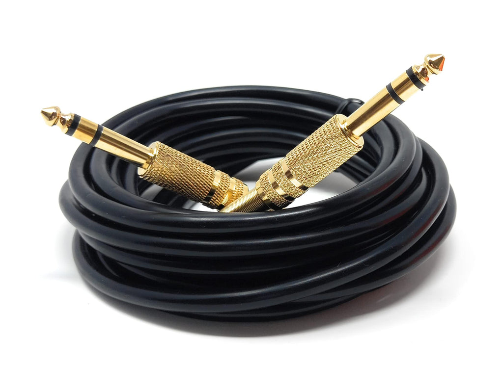 DRUT 6.35mm Male to 6.35mm Male Stereo Audio Cable, 1/4" TRS Connectors For Professional Music Instruments & Home Audio