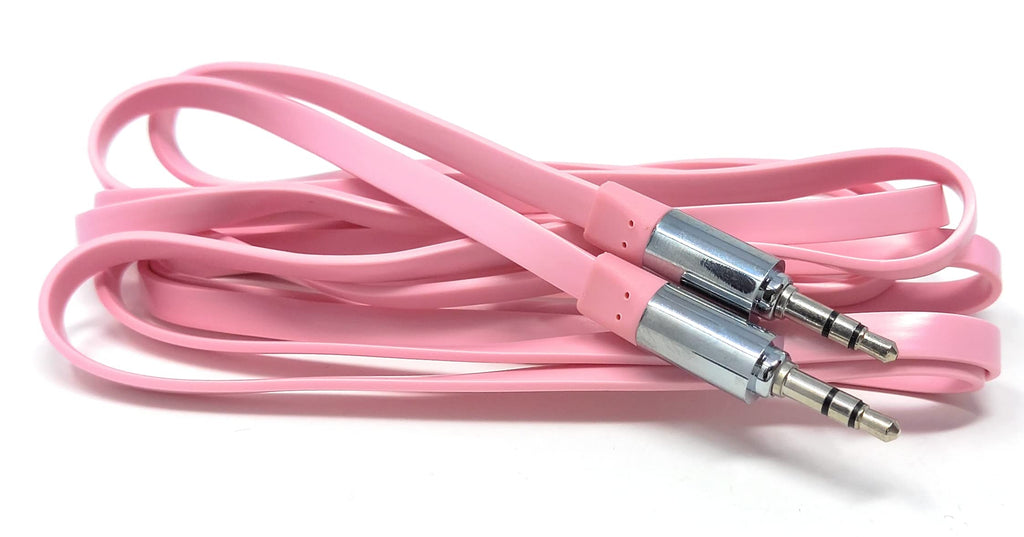 DRUT 3.5mm Jack to Jack with Metal Plug AUX Stereo Audio Flat Cable Male to Male Tangle-Free Lead