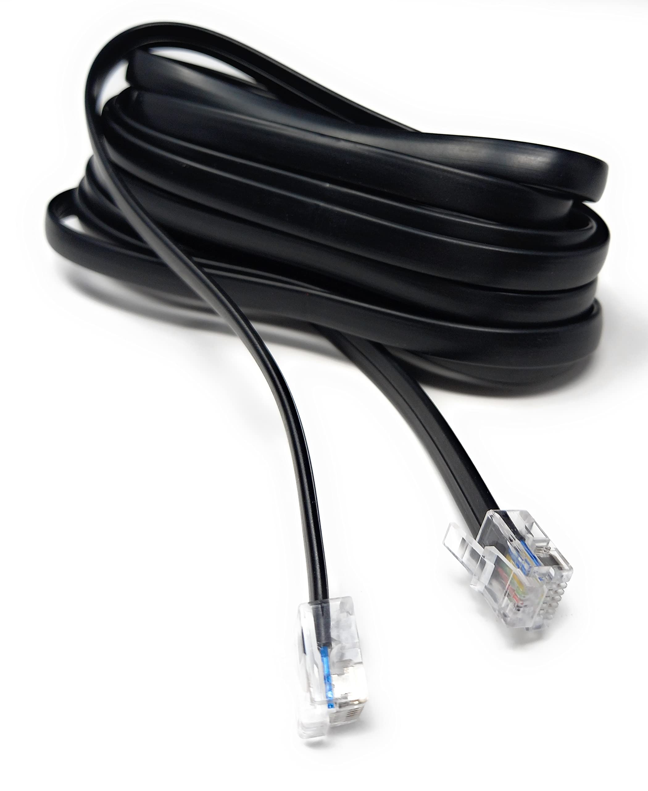 DRUT FLAT RJ12 to RJ12 6P6C Cable Lead Plug to Plug (RJ11 with 6 pin Wire)