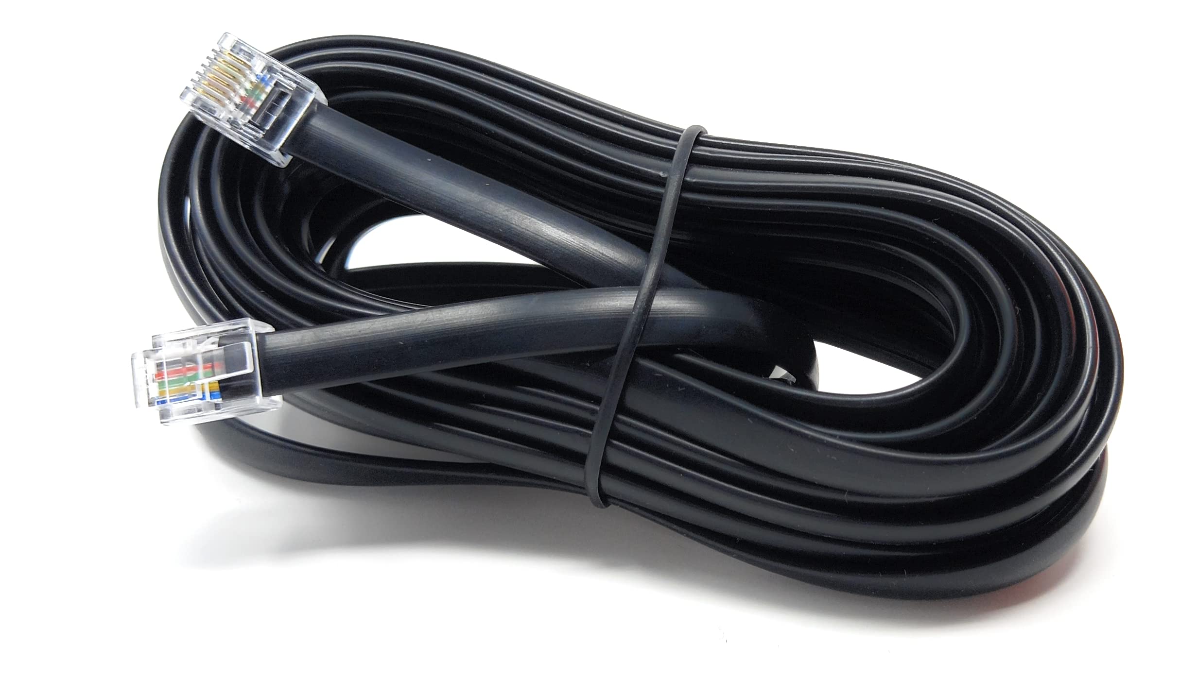 DRUT FLAT RJ12 to RJ12 6P6C Cable Lead Plug to Plug (RJ11 with 6 pin Wire)