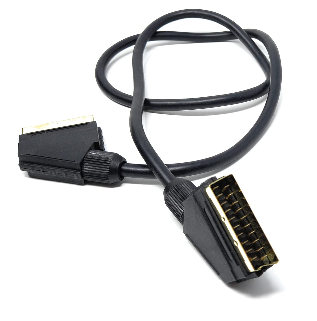 DRUT Scart to Scart Cable Lead, 21 Pin Male to Male (Plug to Plug) RGB Cord for TV, VCR, DVD Player Gold Plated