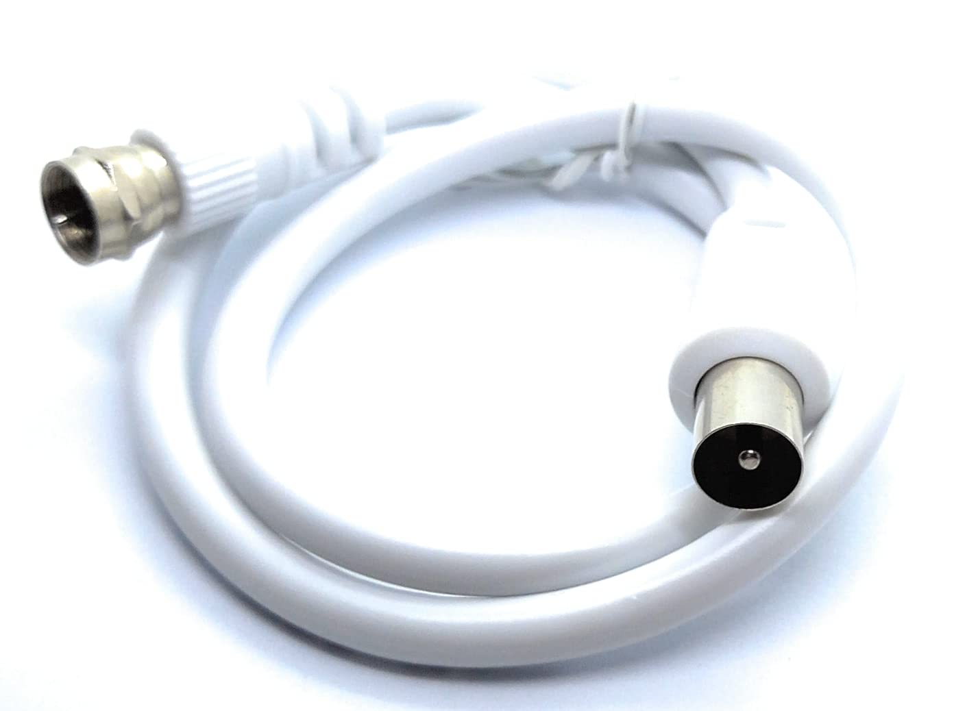 DRUT RF TV Aerial Male to F Type Connector Male Plug Coaxial Coax Cable, Lead, 75 Ohm, 3C-2V