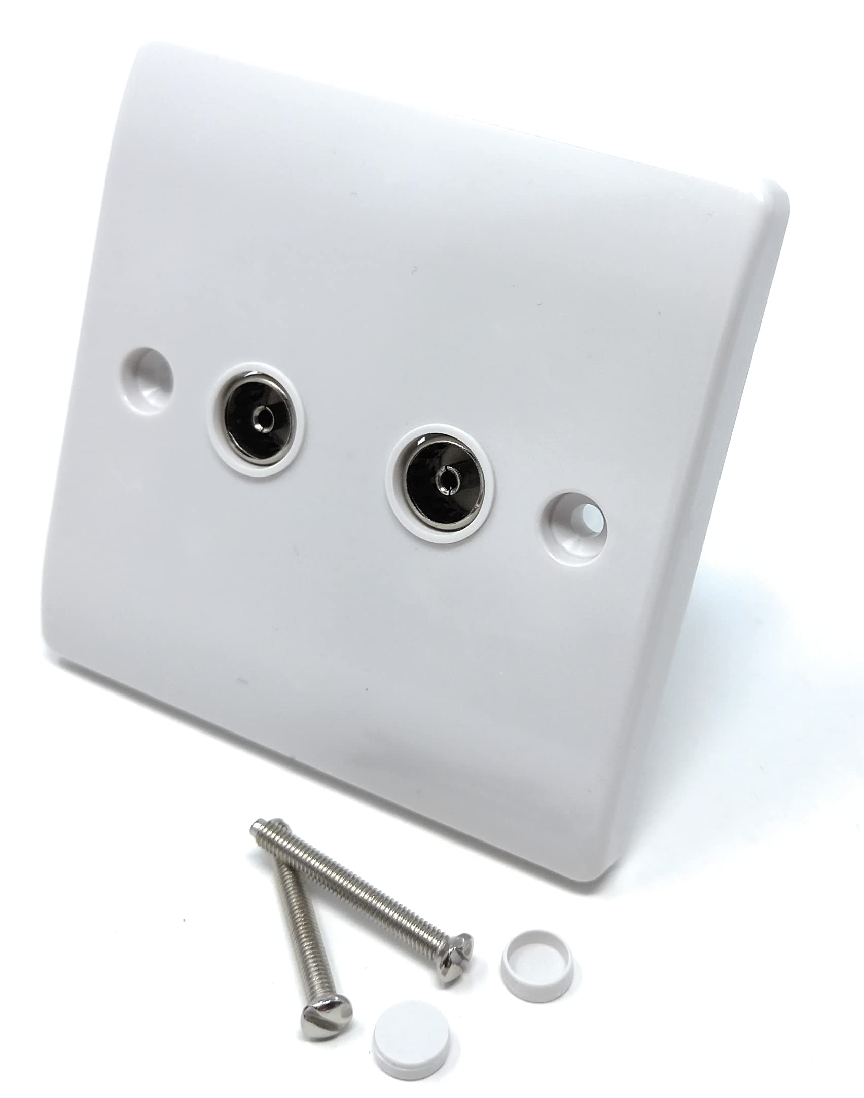 TV Aerial Socket Coaxial Coax Wall Face Plate White TV Point TV/FM