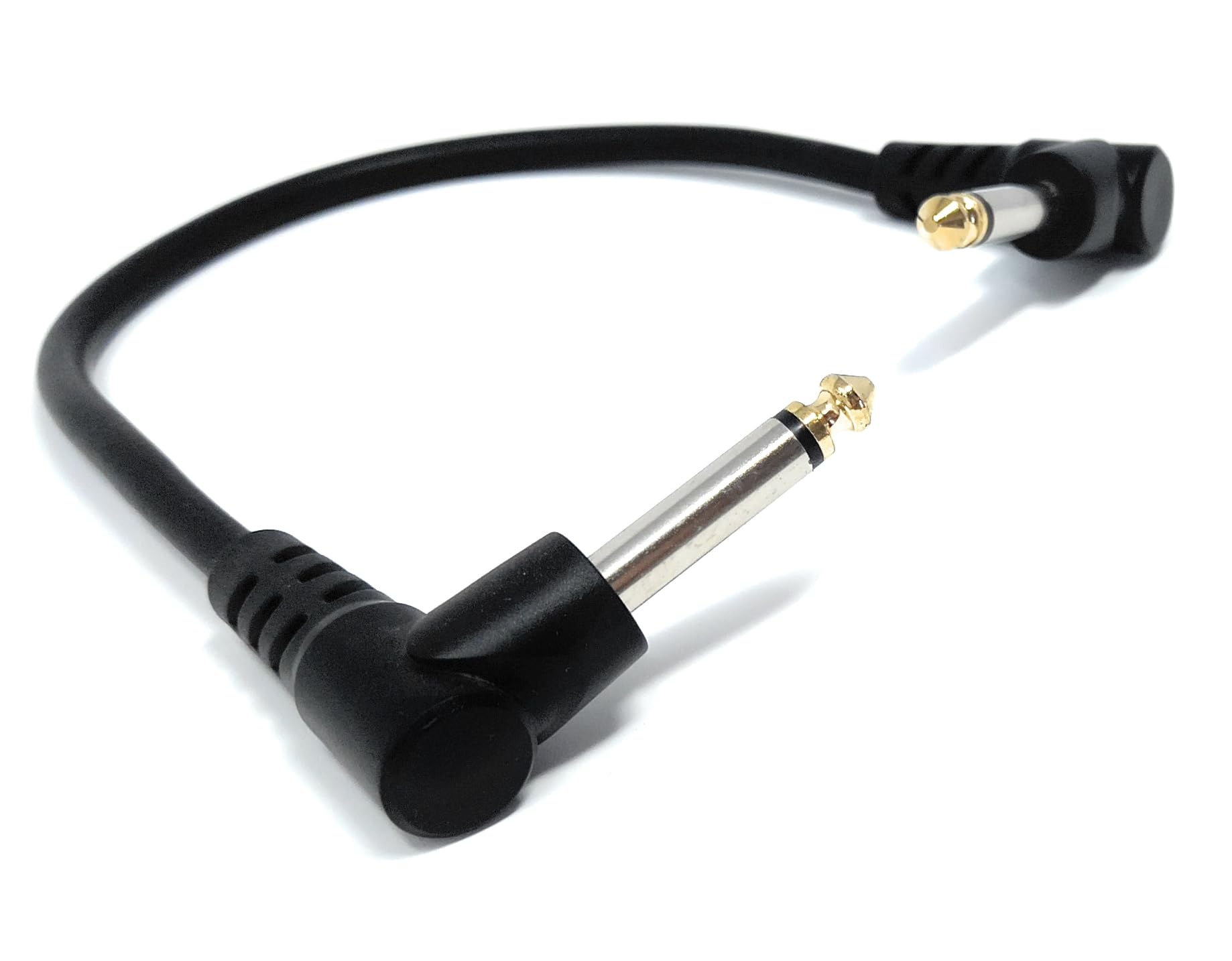 6.35mm Right Angle TS Instrument Cable - 90 Degree 1/4 Inch Mono Guitar Patch Cable for Amps, Mixers, and Pedals