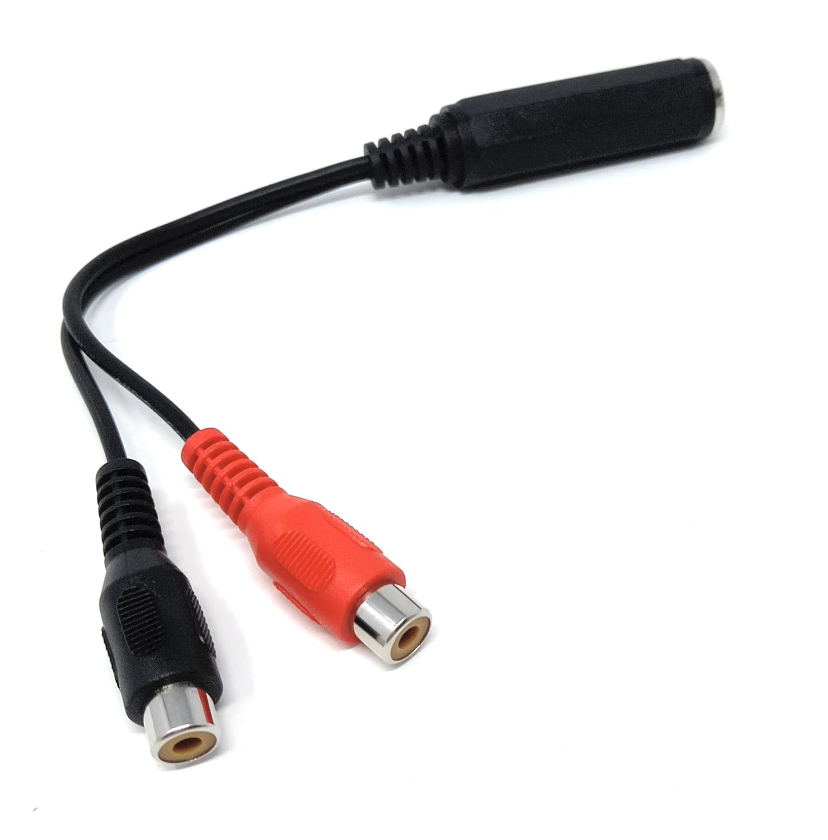 DRUT 6.35mm Mono Socket to Twin RCA Phono Sockets Audio Cable Adapter