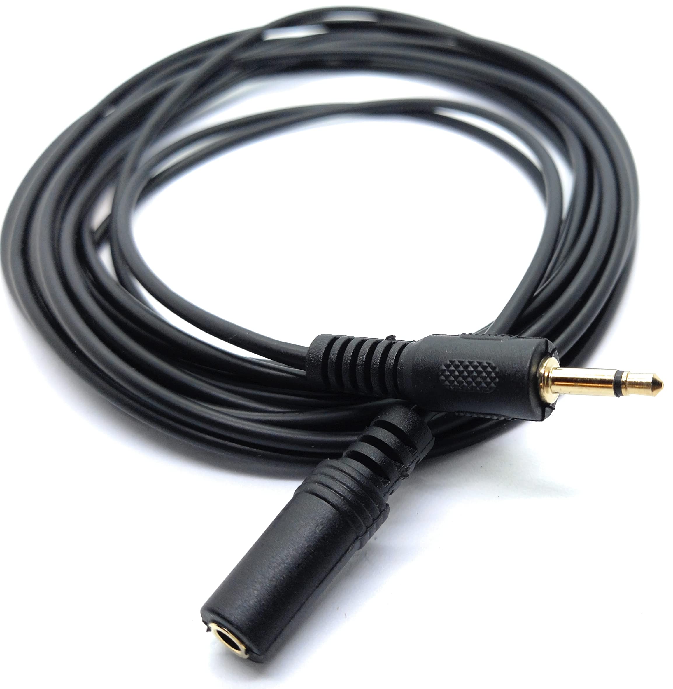 3.5mm Mono Jack to 3.5mm Socket Extension Cable Gold Connectors, Male Plug to Female Socket