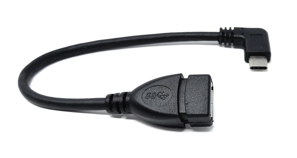 DRUT 20cm Right Angle USB 3.1 Type C to USB 3.0 Type A Socket OTG Extension Cable Adapter 0.6ft