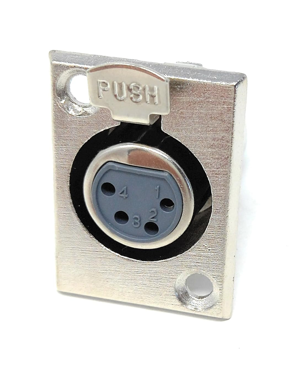 DRUT 4-Pin XLR Male Panel Mount Socket - D-Series Chassis Audio Connector for Microphones, Speakers, and Musical Instruments