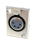 DRUT 4-Pin XLR Male Panel Mount Socket - D-Series Chassis Audio Connector for Microphones, Speakers, and Musical Instruments