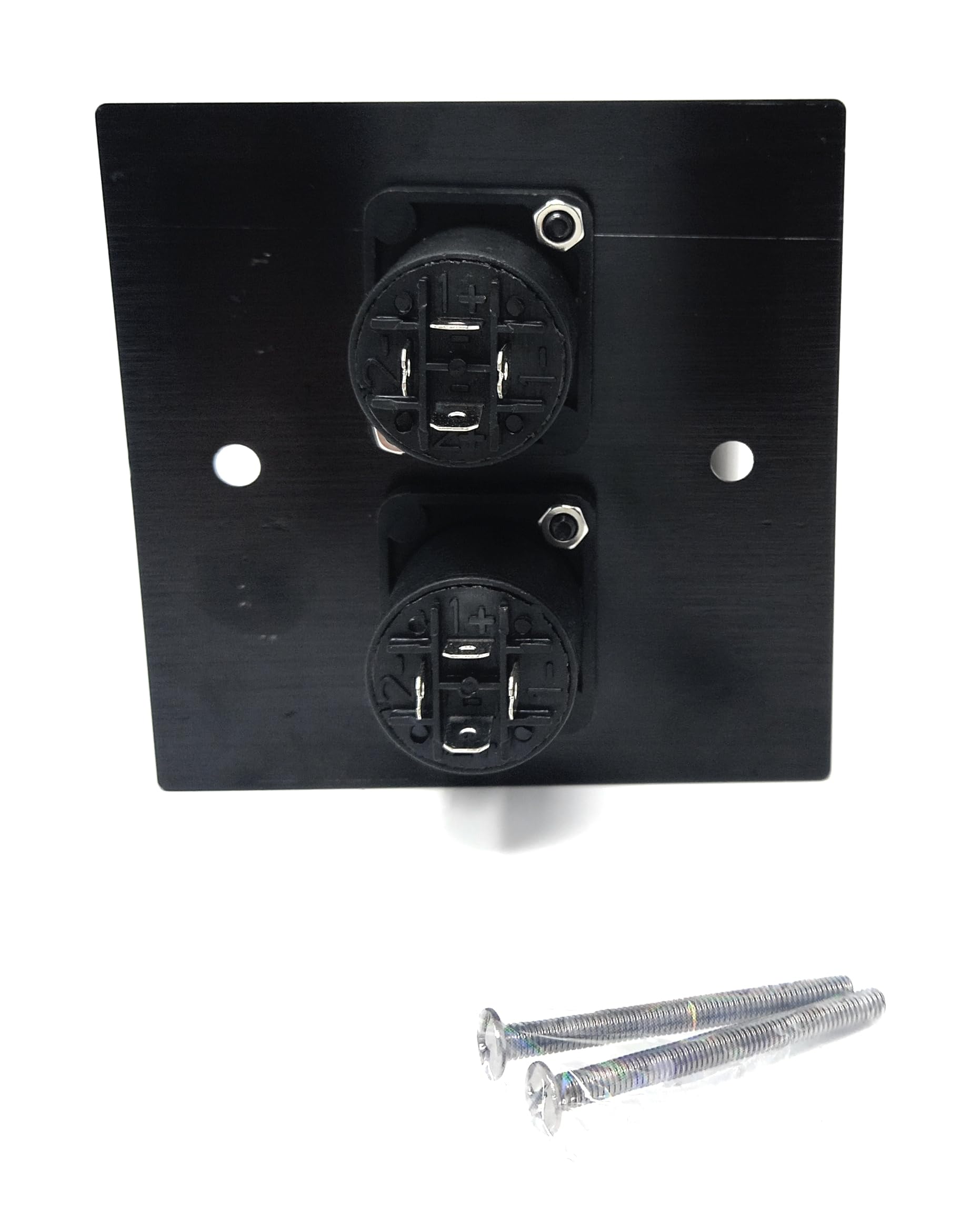 Single 2 Way Speakon Speaker Socket D-Series Outlet Wall Faceplate Brushed Aluminium Durable Metal Plate with Screws Included