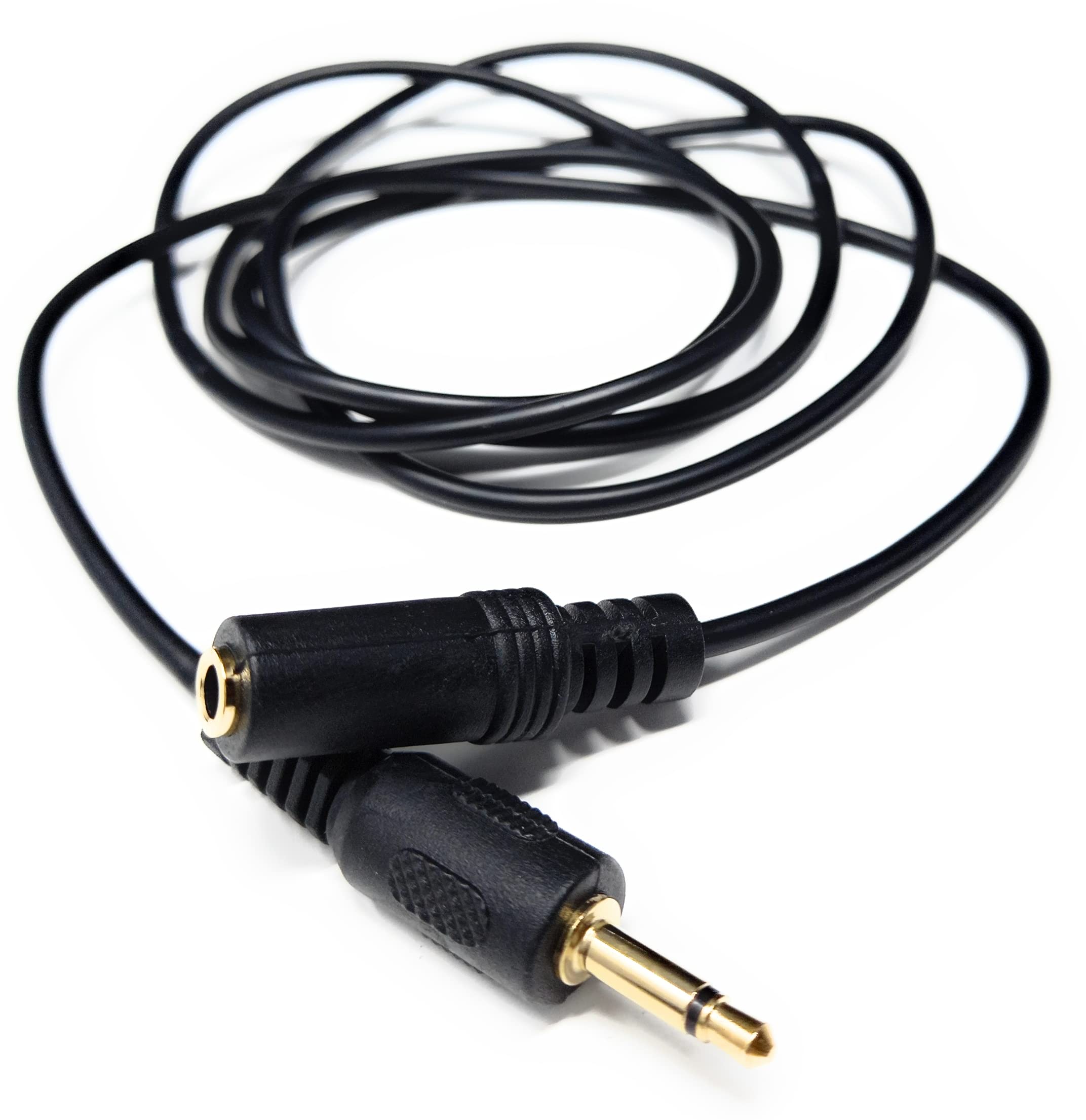 3.5mm Mono Jack to 3.5mm Socket Extension Cable Gold Connectors, Male Plug to Female Socket