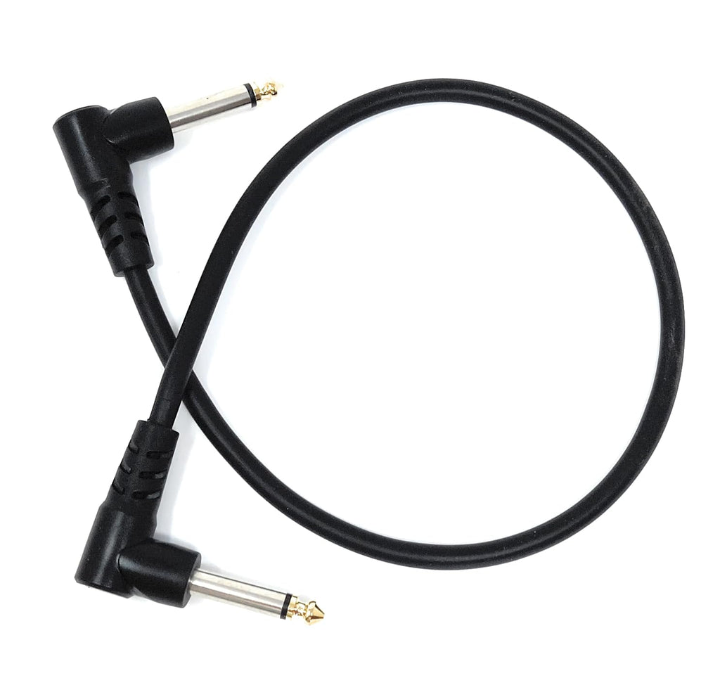 6.35mm Right Angle TS Instrument Cable - 90 Degree 1/4 Inch Mono Guitar Patch Cable for Amps, Mixers, and Pedals