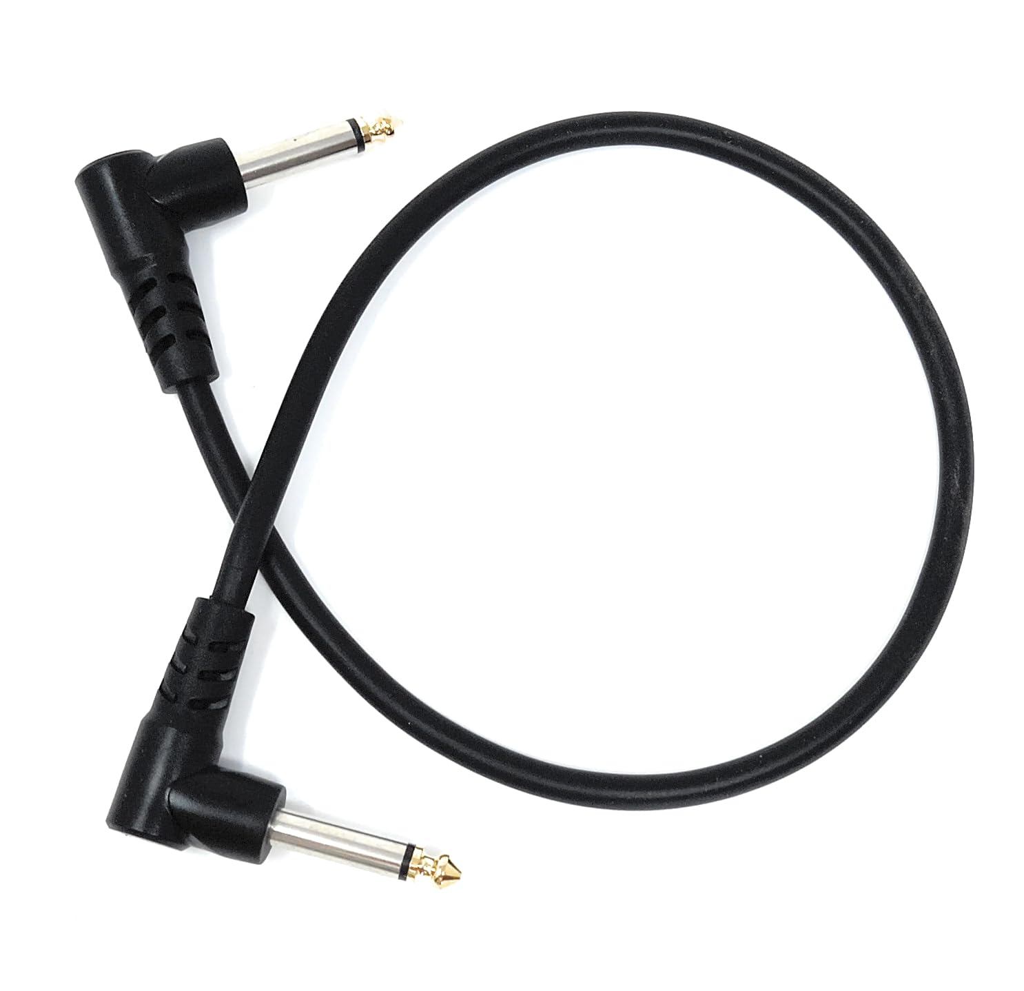 6.35mm Right Angle TS Instrument Cable - 90 Degree 1/4 Inch Mono Guitar Patch Cable for Amps, Mixers, and Pedals
