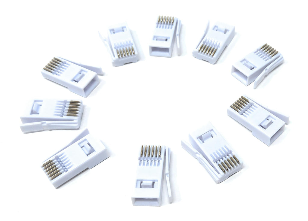 DRUT 10pcs. 6 Pin BT Telephone Cable Crimps (BT631a, 631a) 6 Wire Connector Plugs