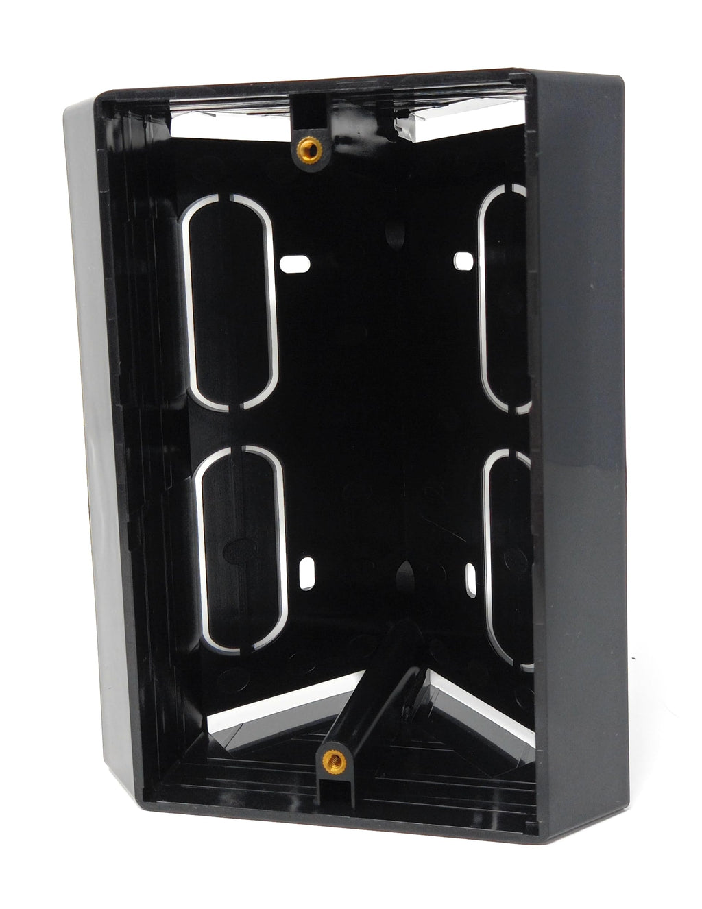 Double 2-Gang Surface Mount Pattress Electrical Back Box – 45° Angled for Faceplates, Workbench Applications (146mm x 85mm)