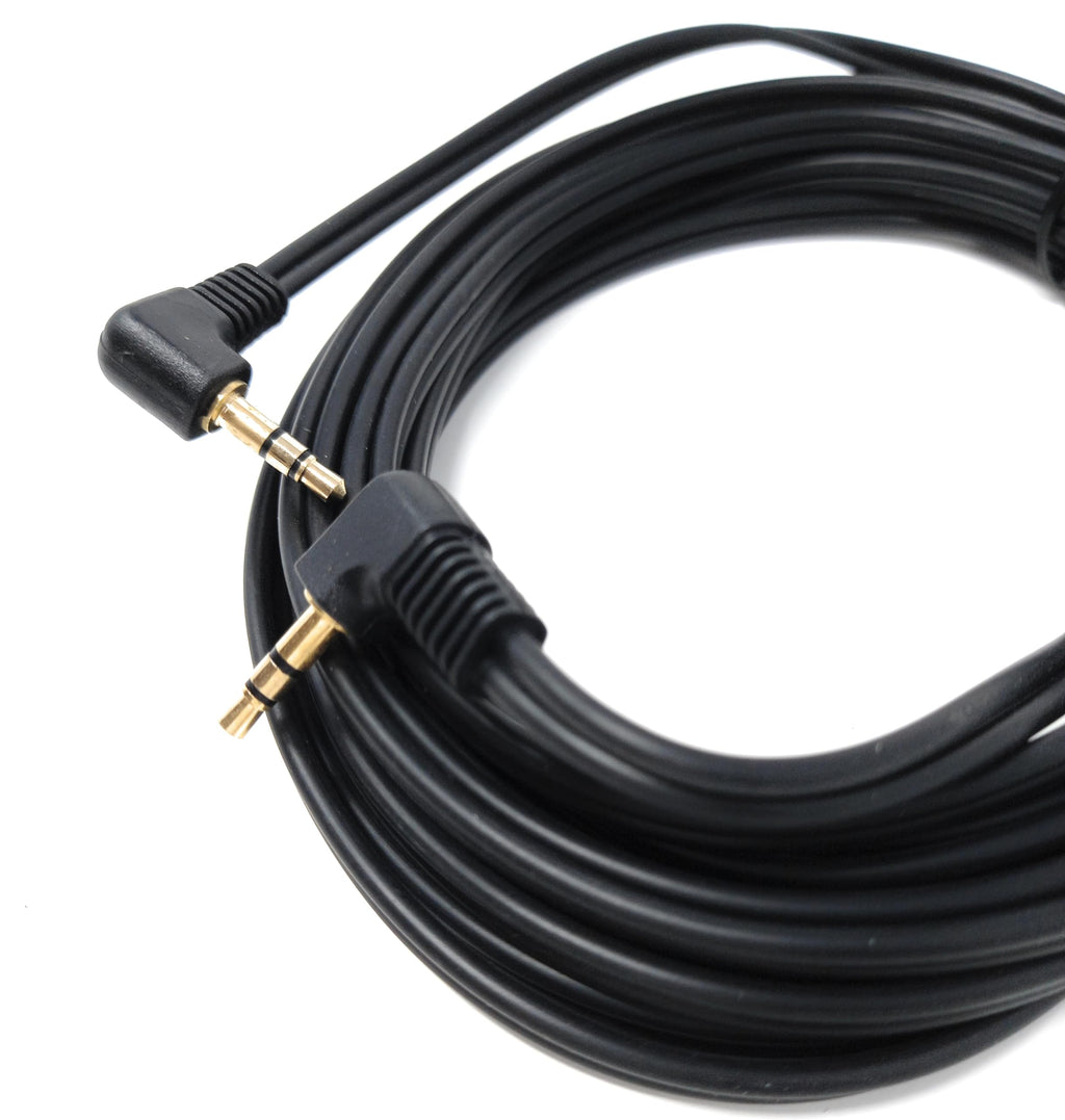 DRUT 3.5mm Dual Right Angle 90'' Male to Male Jack to Jack Stereo Audio Cable Lead Gold Plated Ends