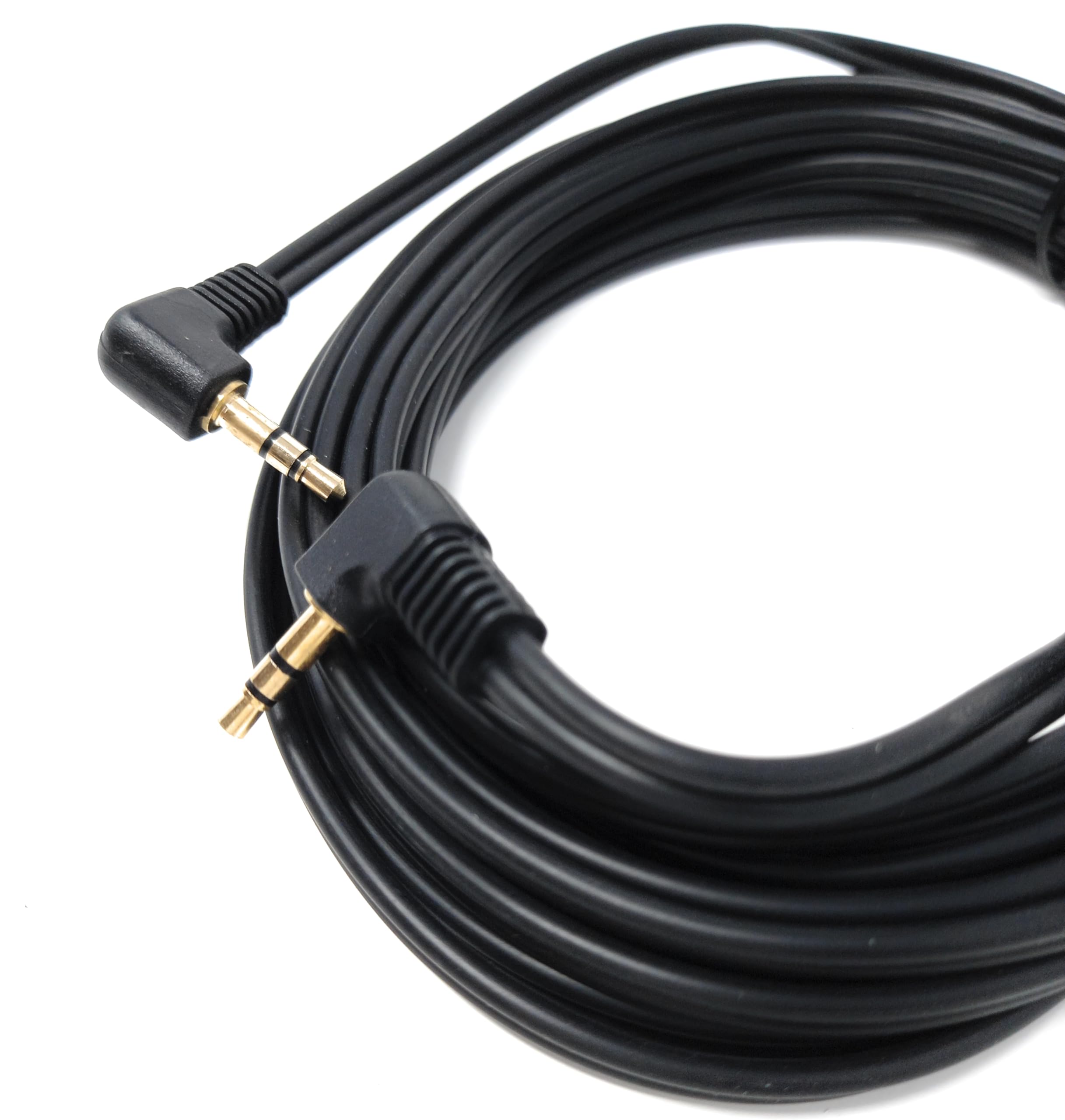 DRUT 3.5mm Dual Right Angle 90'' Male to Male Jack to Jack Stereo Audio Cable Lead Gold Plated Ends