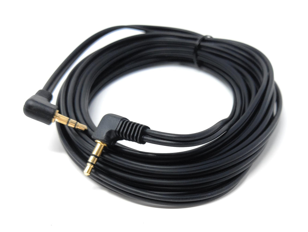 DRUT 3.5mm Dual Right Angle 90'' Male to Male Jack to Jack Stereo Audio Cable Lead Gold Plated Ends