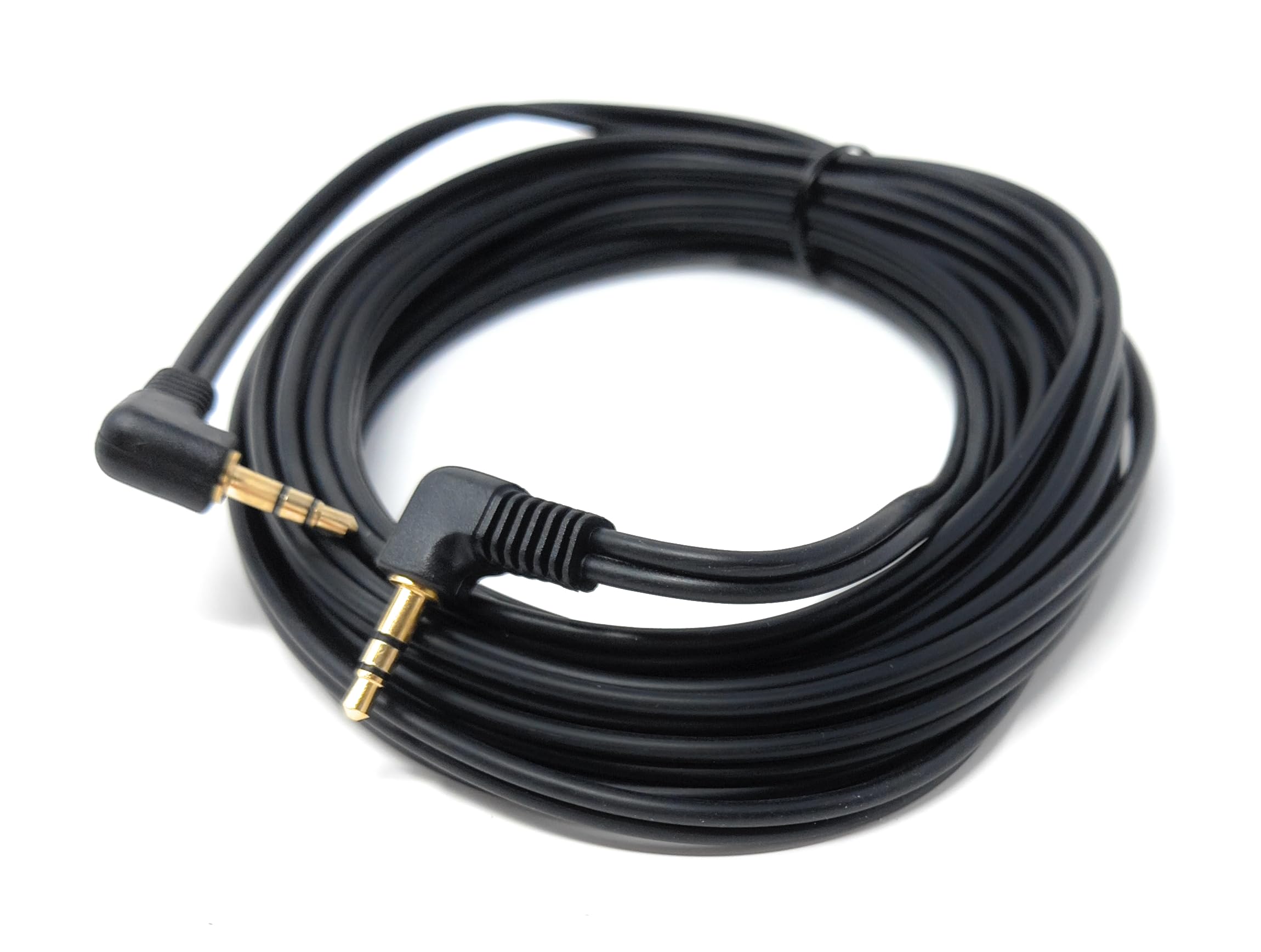 DRUT 3.5mm Dual Right Angle 90'' Male to Male Jack to Jack Stereo Audio Cable Lead Gold Plated Ends