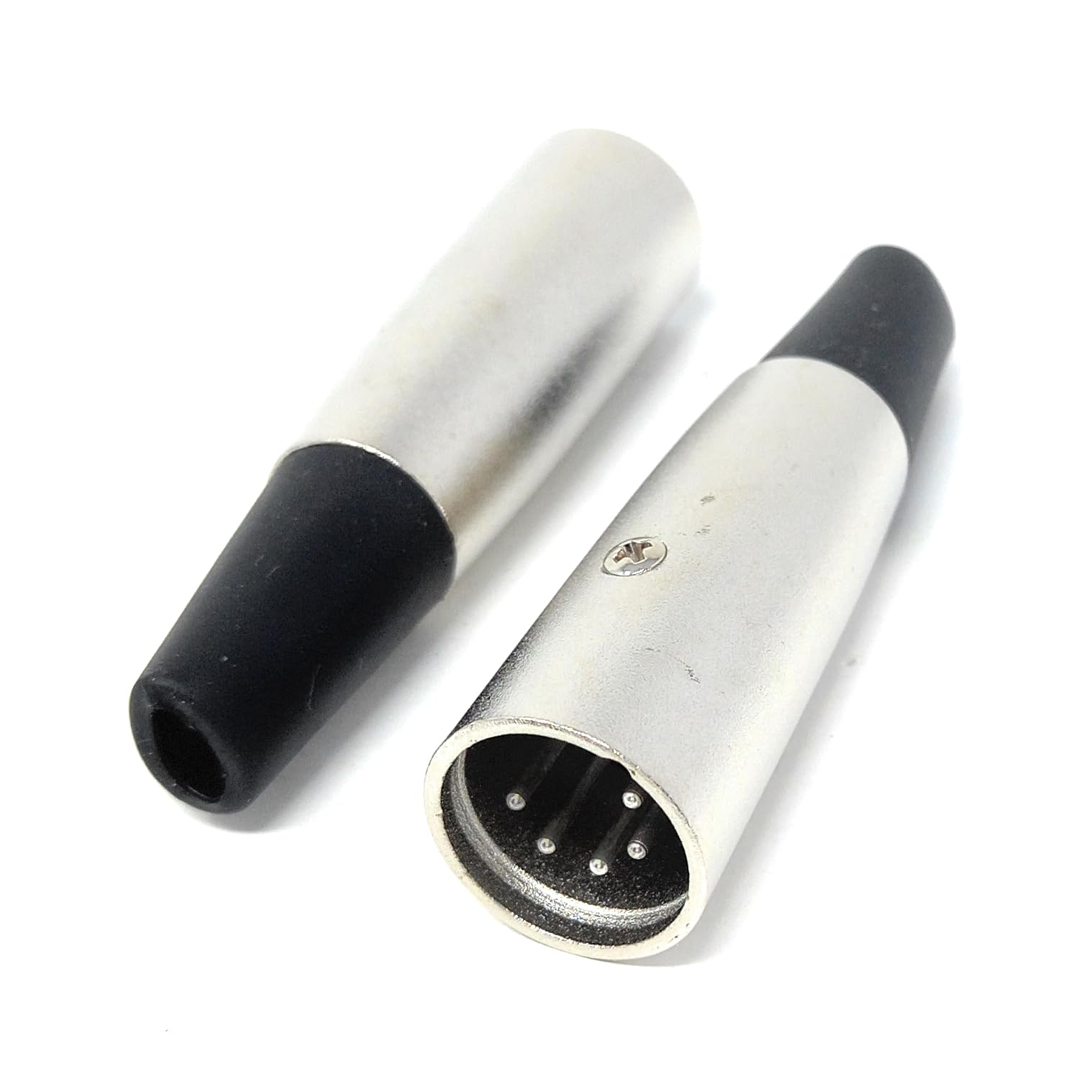 DRUT 5-Pin MIDI DIN Plug – Metal Audio Adapter with Rubber Strain Relief, Solder-Type Connector for DIY MIDI Cable & Audio Projects