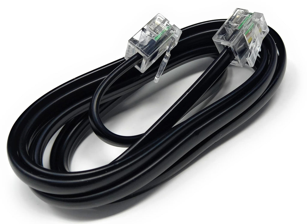 DRUT RJ11 to RJ11 Telephone Landline Cable ADSL (6P4C) Flat Lead High Speed BT Internet Broadband Male to Male Router, Modem, Phone Extension Wire