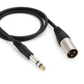 DRUT Professional XLR Male to 6.35mm Stereo Jack Cable, Gold-Plated, Balanced Audio Lead for Microphones, Mixers, Amplifiers, DJ, Studio Equipment