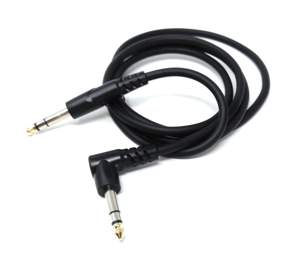 DRUT 6.35mm 1/4" Stereo TRS Male Jack to Right Angled Male Jack, Audio, Music Instrument, Flexible Cable Lead