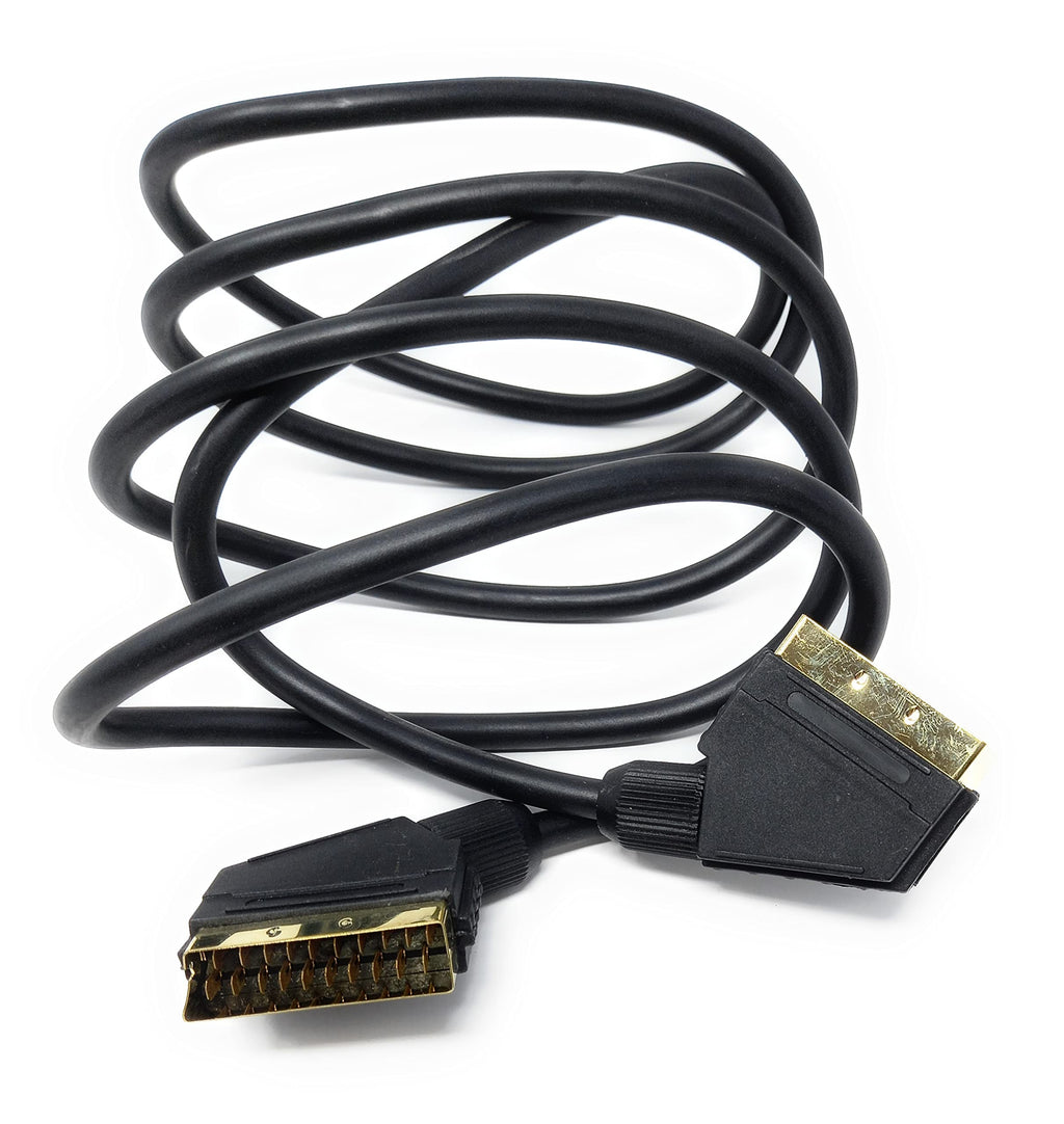 DRUT Scart to Scart Cable Lead, 21 Pin Male to Male (Plug to Plug) RGB Cord for TV, VCR, DVD Player Gold Plated