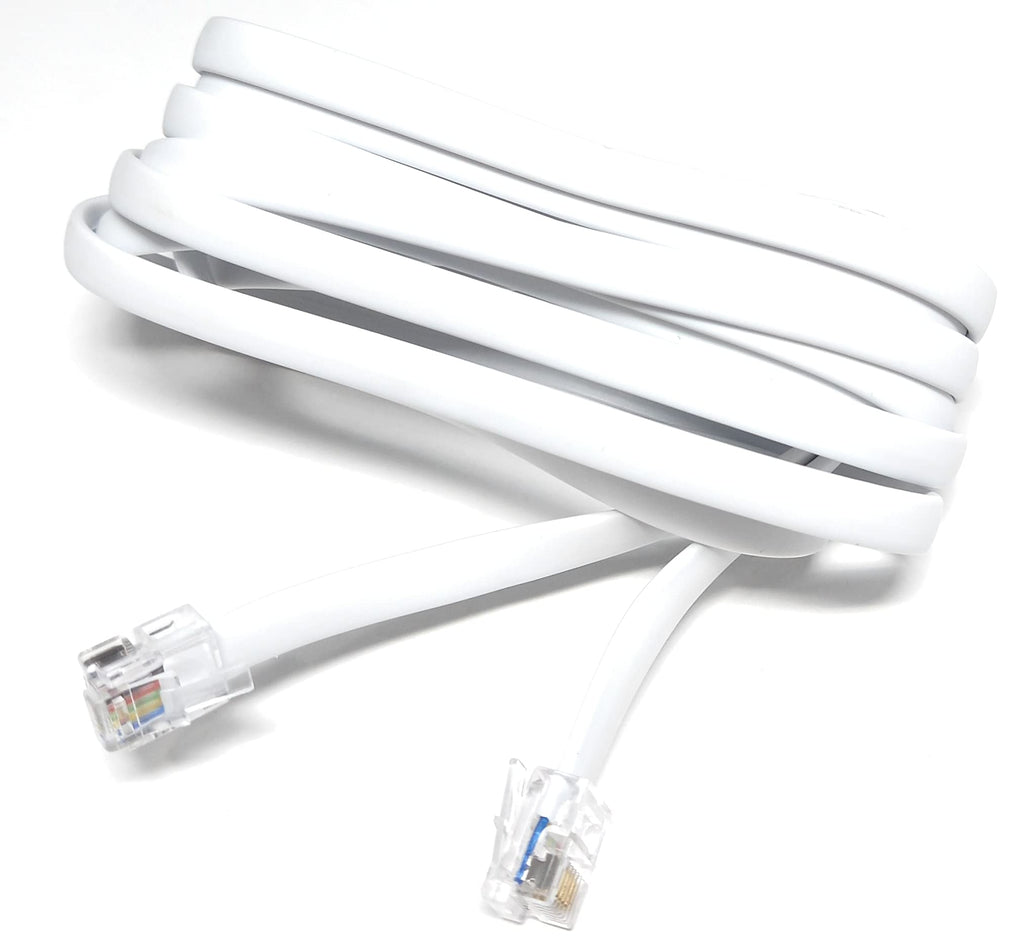 DRUT FLAT RJ12 to RJ12 6P6C Cable Lead Plug to Plug (RJ11 with 6 pin Wire)