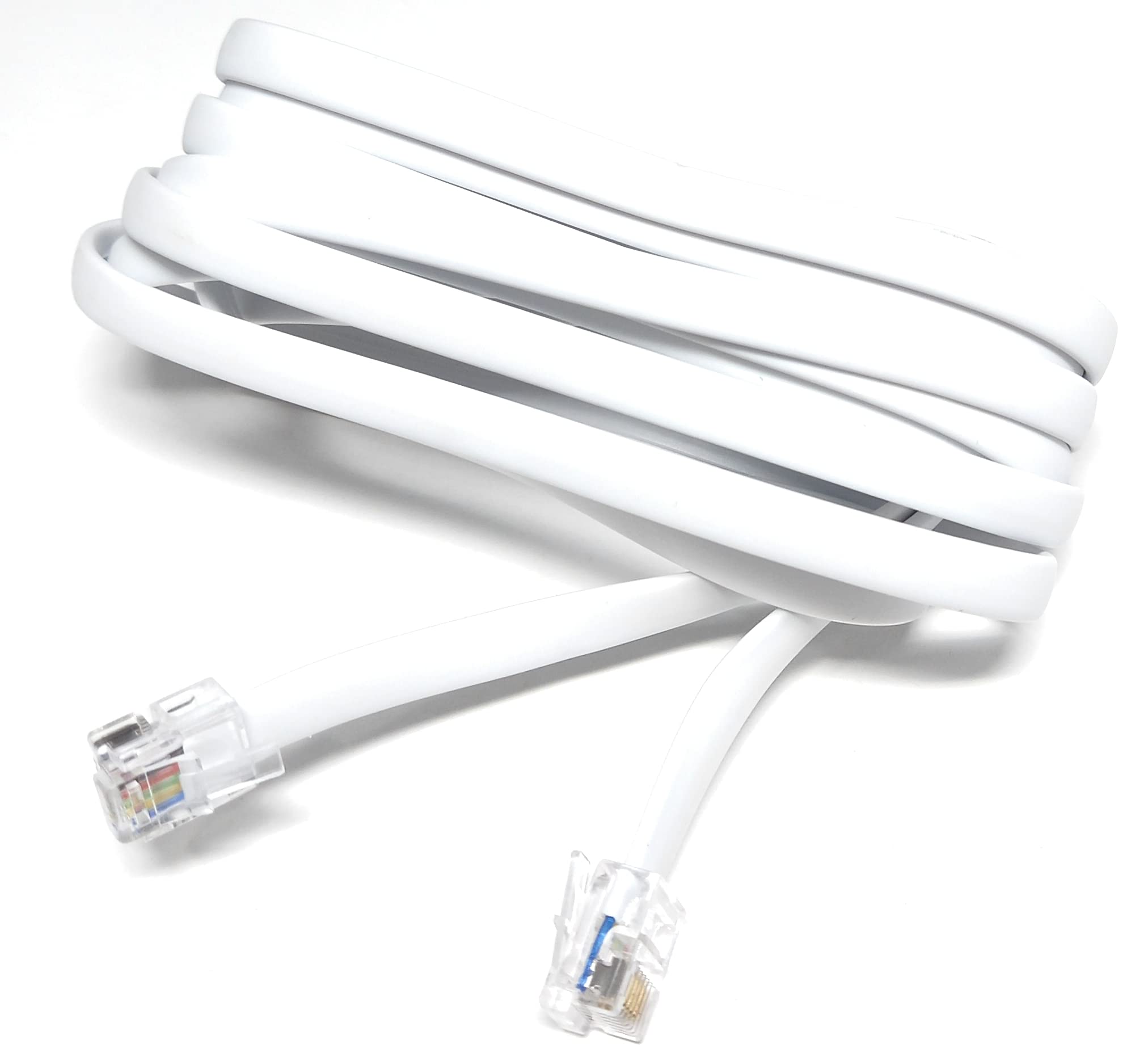 DRUT FLAT RJ12 to RJ12 6P6C Cable Lead Plug to Plug (RJ11 with 6 pin Wire)