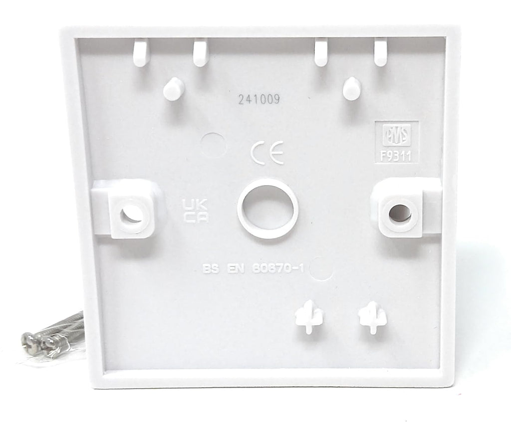1-Gang Rounded Edge Blanking Plate – White Plastic Cover for Electrical Socket Back Box – Includes Screws, Flush Fit, Clean Finish
