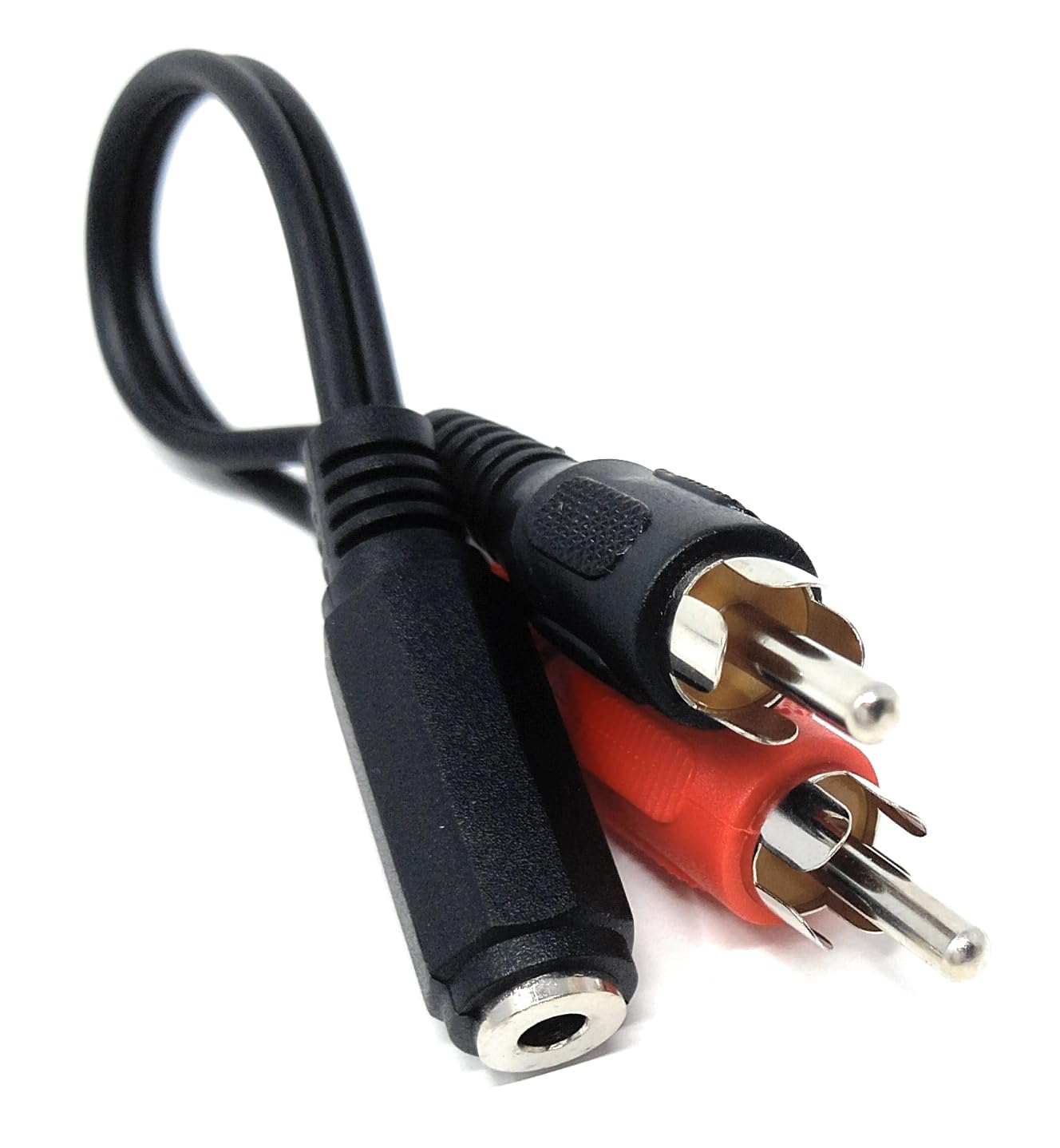 DRUT 3.5mm Stereo Jack Socket to Twin Phono RCA Phono Male Plug, Audio Adapter Extension Cable Lead