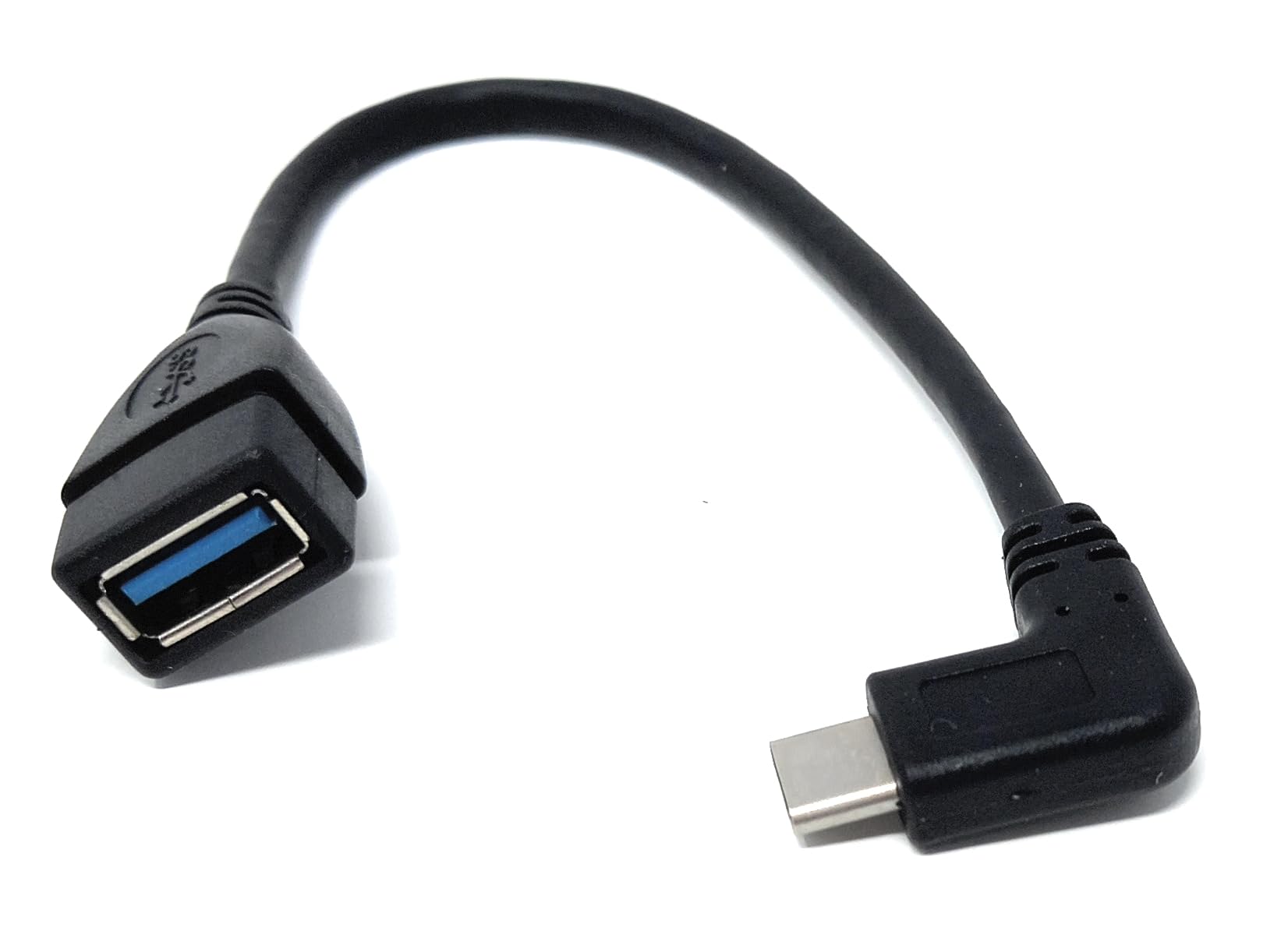 DRUT 20cm Right Angle USB 3.1 Type C to USB 3.0 Type A Socket OTG Extension Cable Adapter 0.6ft