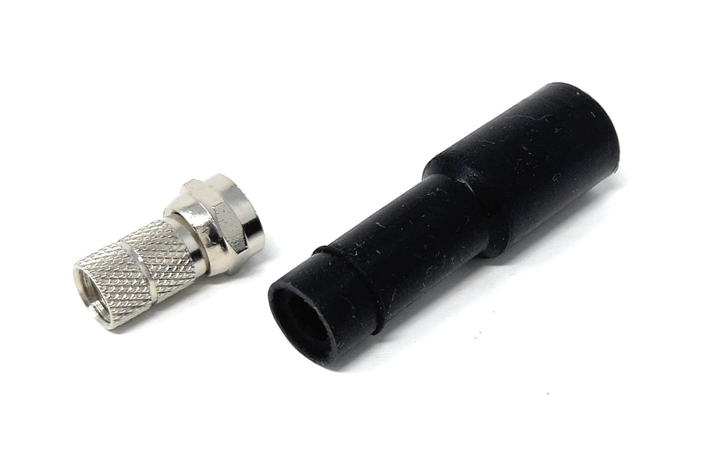 DRUT F-Type Twist-On Plug Adapter with Weatherproof Boot for Satellite Coax Cable, 6-7mm End – Compatible with CT100U, RG59U, and RG6U Cables