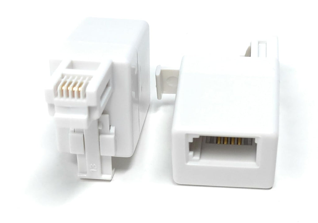 DRUT RJ11 4 Wire Male Jack to BT Socket Female Cable Adapter, Landline Telephone Converter Extender 6P4C