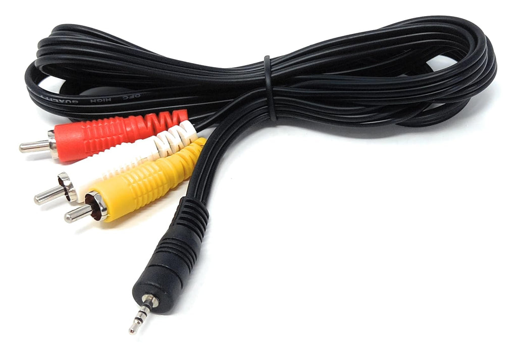 DRUT 2.5mm 4 pole to Triple RCA Phono Cable for Digital Cameras, AV, Audio, Video, TV, Lead