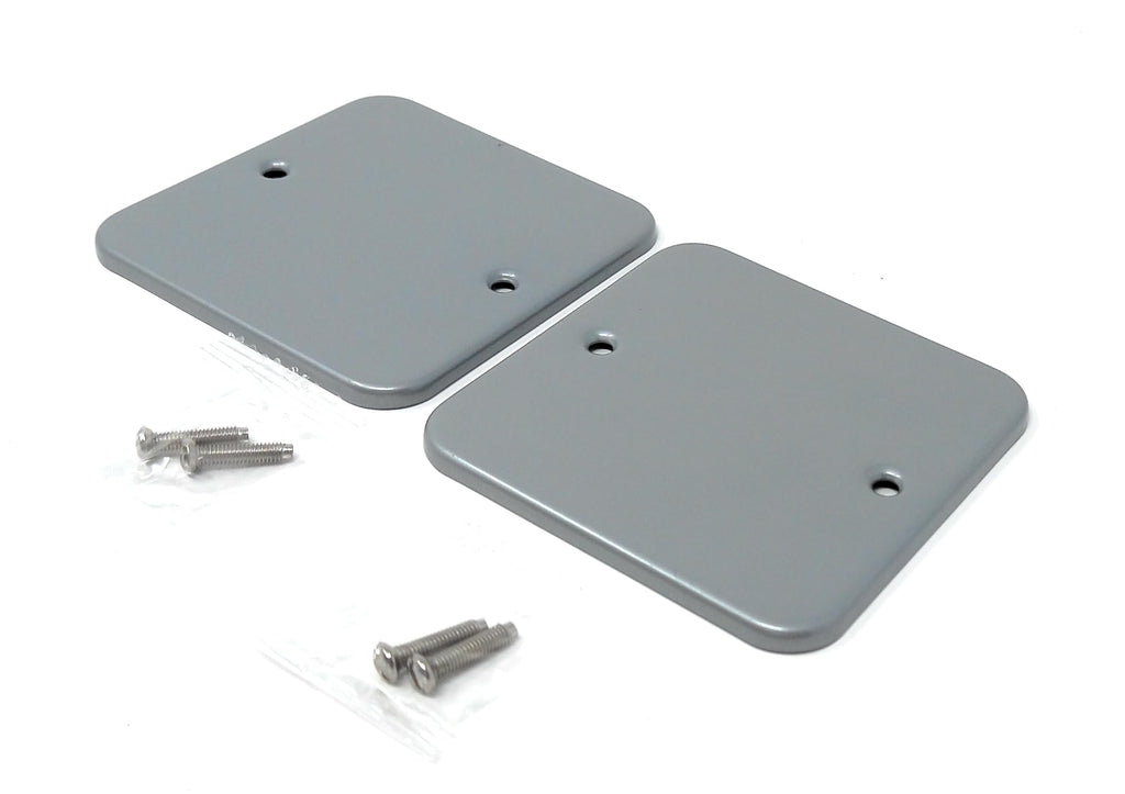 Single Gang Metal Clad Blanking Plate – Durable Wall Faceplate Cover for Electrical Sockets with Screws Included (80x80x4mm)
