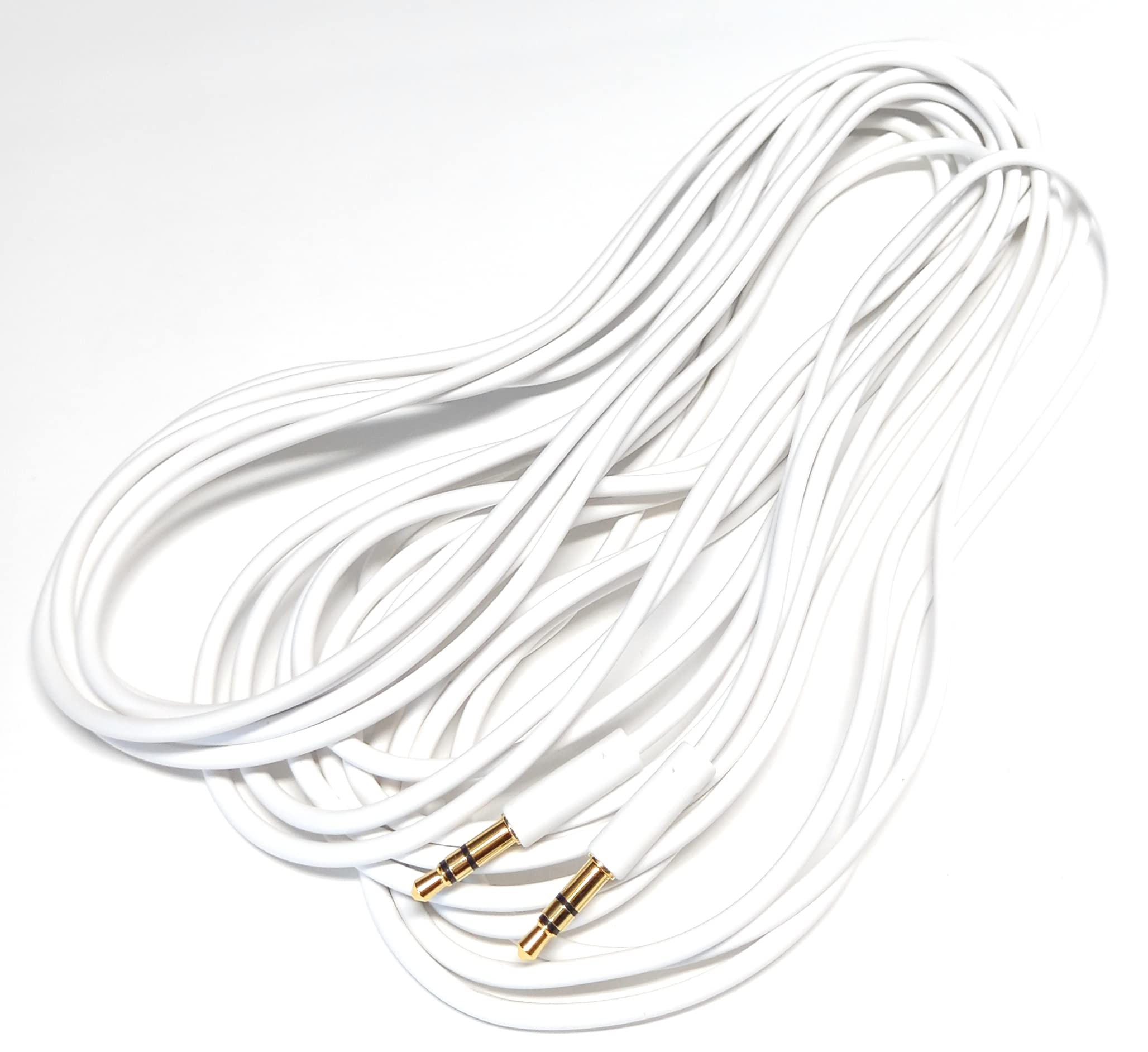DRUT 3.5mm Stereo Audio Jack Plug to Plug, Male to Male AUX, Slim Flexible Lead Cable