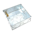 1 Gang 25mm Metal Pattress Box, Steel Surface Mount Back Box with Earth Terminals, for Switches, Sockets and Faceplates