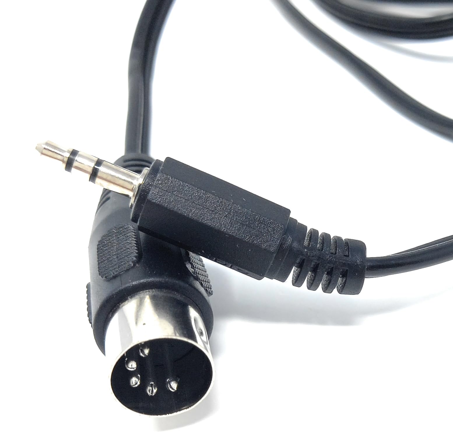 DRUT 3.5mm Stereo Jack Plug to 5 Pin Midi Din Male AUX Audio Cable, Midi Pins 2, 3, 5 are Connected