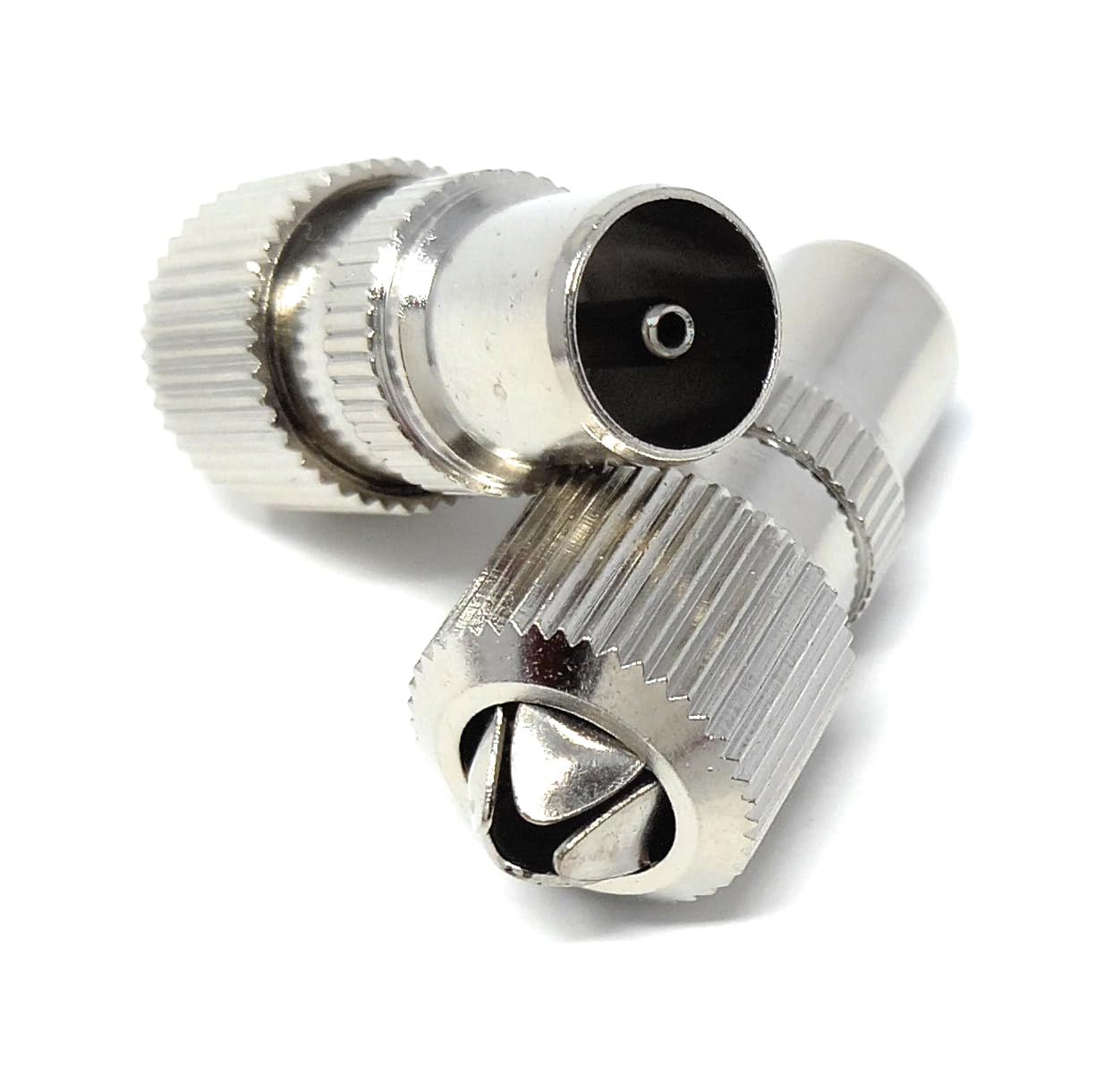 DRUT TV RF Male Plug Connector Adapter for Aerial Coaxial Coax Cable (Toolless Push In End)