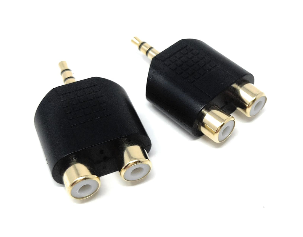 DRUT 3.5mm Stereo Jack Plug to Twin RCA Phono Mono Splitter or Combiner Audio Adapter