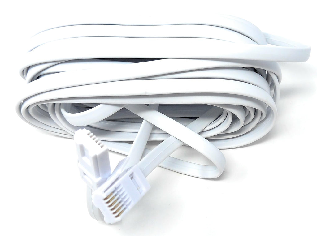 DRUT BT to BT 6 Wire (631A) Male to Male Plug Telephone Flat Cable Lead