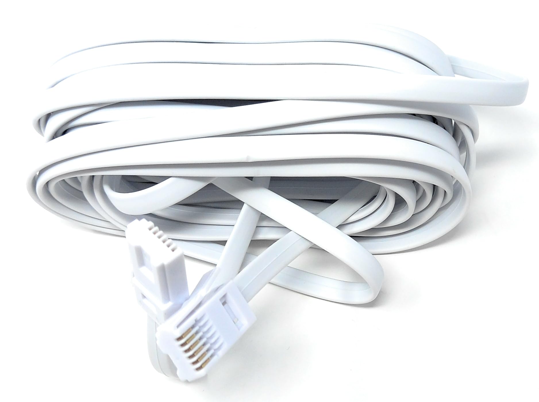 DRUT BT to BT 6 Wire (631A) Male to Male Plug Telephone Flat Cable Lead